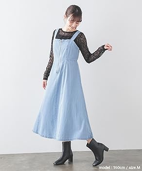 バーバリーブルーレーベル デニム ジャンパースカート プリーツ ワンピース ノ one way（ワンウェイ）の「デニムプリーツキャミワンピース